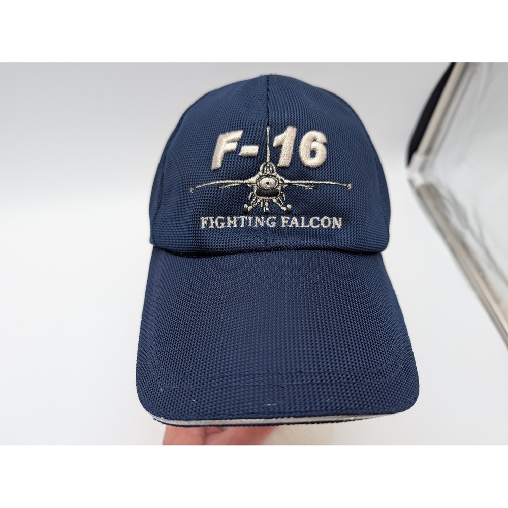 F-16 Fighting Falcon Navy Blue Mesh Baseball Cap Adjustable Hat Military Jet